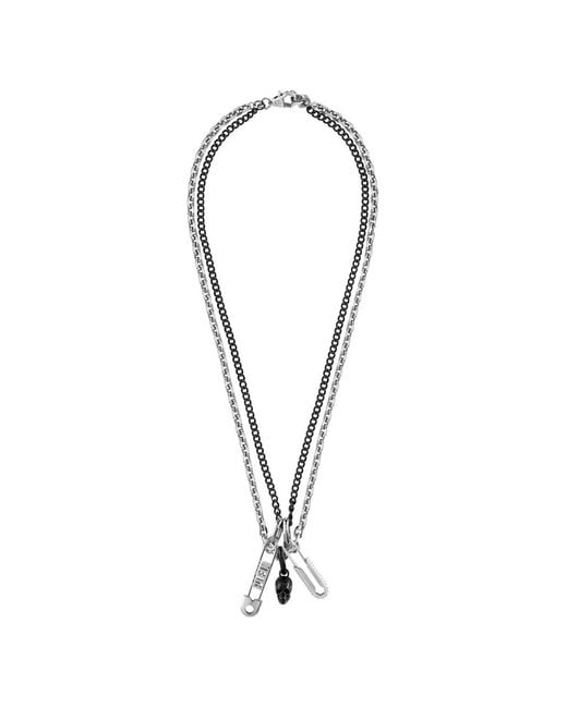 Philipp Plein Metallic Pin-Pendant Necklace