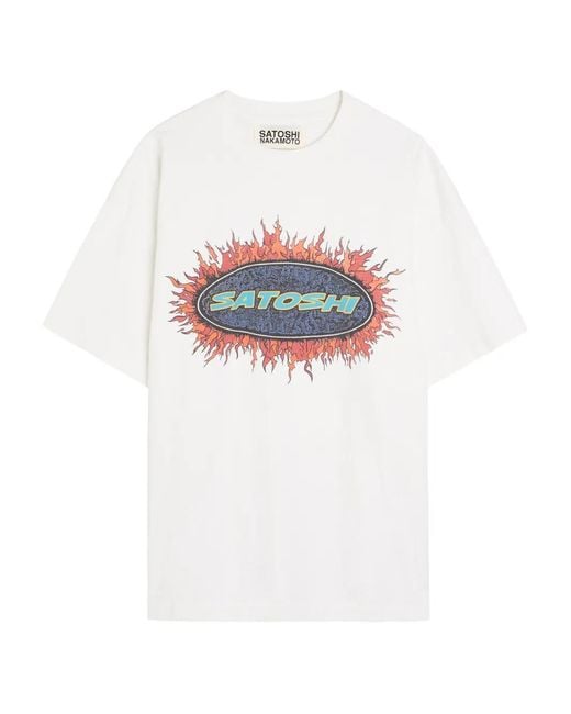 Satoshi Nakamoto White T-Shirt À Imprimé Graphique for men