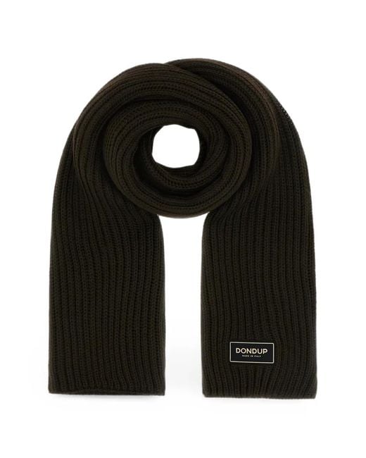 Dondup Gerippter Schal Mit Logo-Patch in Black für Herren