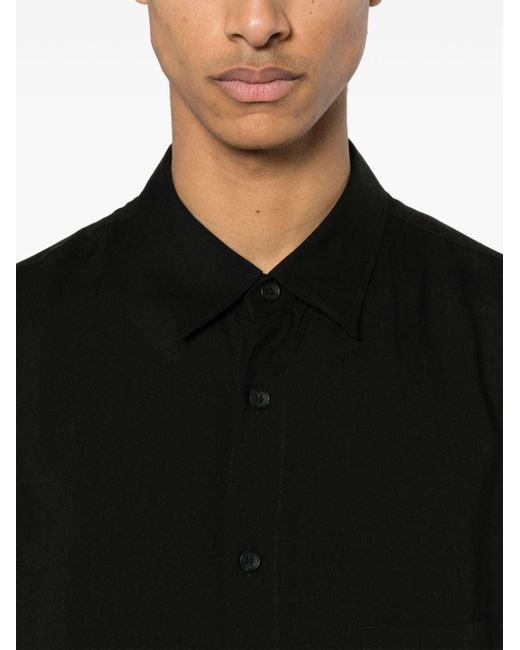 Y's Yohji Yamamoto Black Patch-pocket Button-up Shirt for men