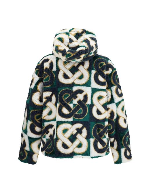 Casablanca Green Monogram-Pattern Fleece Jacket for men