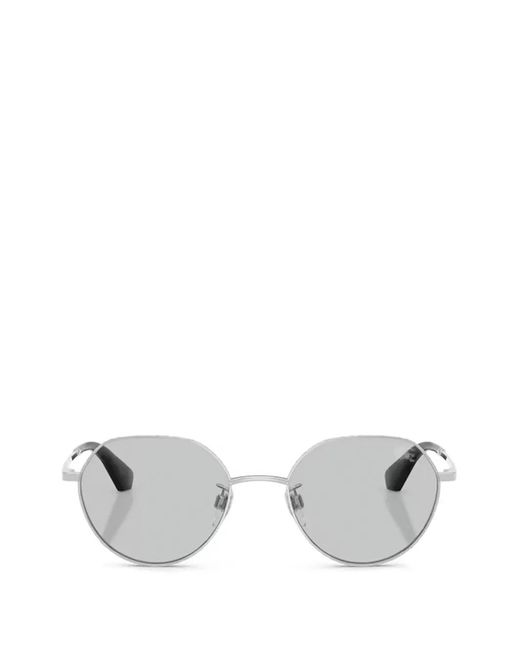 Burberry White Round-Frame Sunglasses