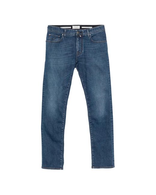 Jacob Cohen Blue Faded Straight-Leg Jeans for men