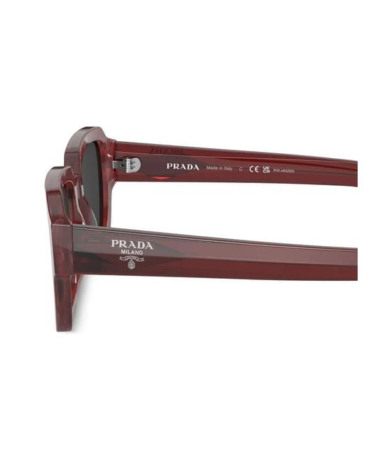 Prada Brown Logo Square-frame Sunglasses for men