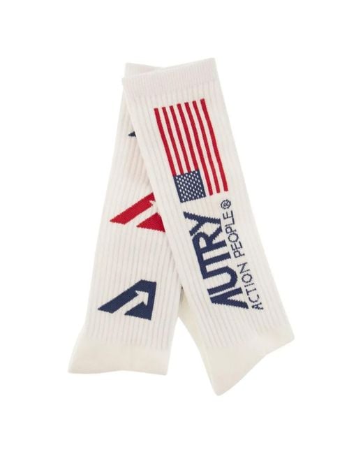 Autry White Flag Logo Socks