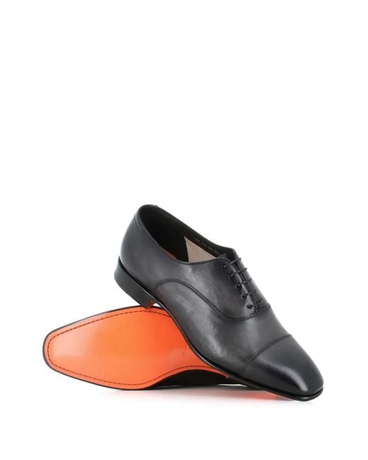 Santoni Gray Cap-Toe Lace-Up Oxford Shoes for men
