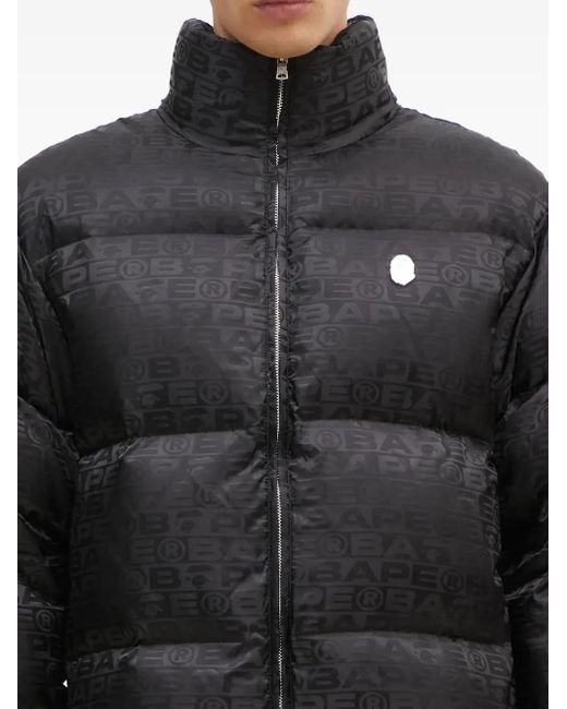 Piumino Con Logo di A Bathing Ape in Black da Uomo