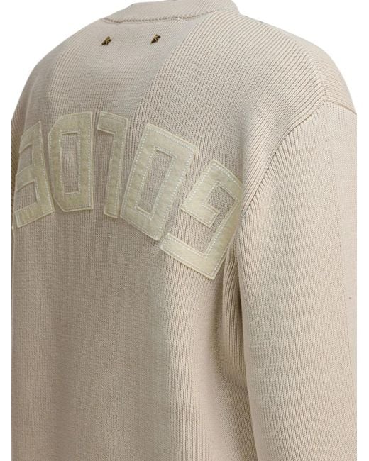 Golden Goose Deluxe Brand White Crew-Neck Logo Sweater