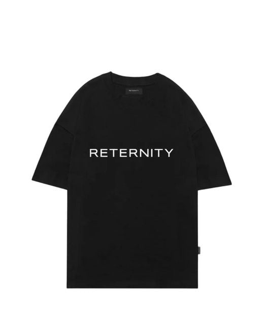RETERNITY Black Logo-Print T-Shirt for men