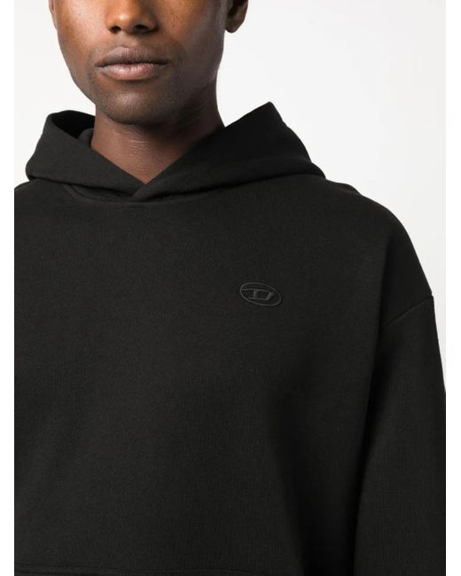 DIESEL Black S-Boxt-Hoodie With Bleached Logo for men