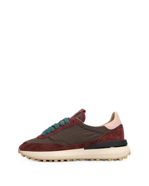 Date Brown Athleta Suede-Trim Sneakers