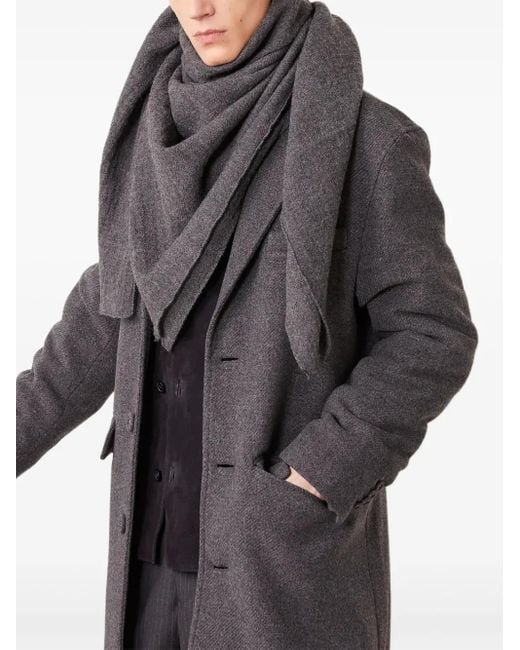 Bufanda triangular de lana Officine Generale de hombre de color Gray
