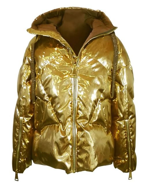 Khrisjoy Metallic Hooded Puffer Jacket