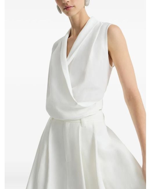 Brunello Cucinelli White V-Neck Vest
