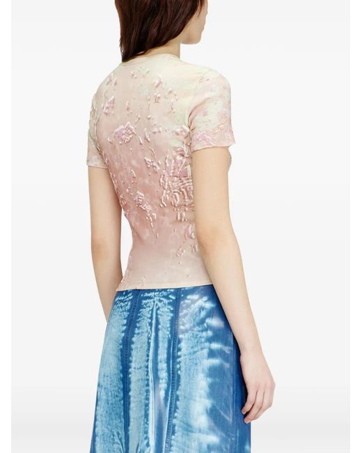 DIESEL Pink Embellished T-Shirt