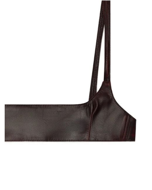 Gcds White Leather Mini Bra