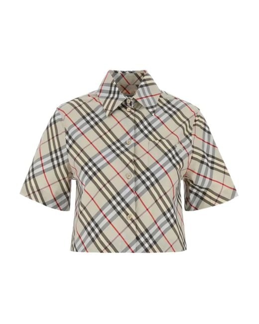 Burberry Gray Hemd mit Karomuster