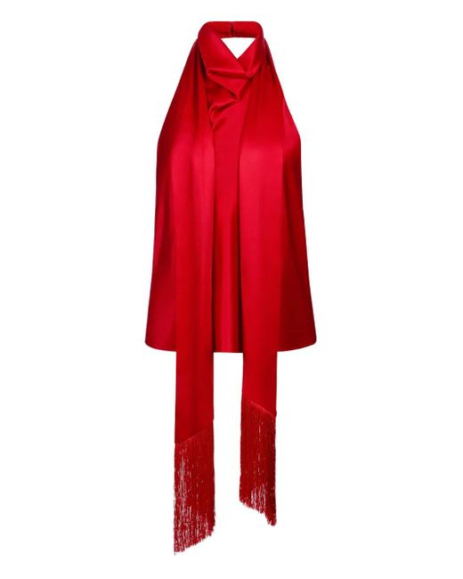 Nina Ricci Top Met Halternek En Franje in het Red