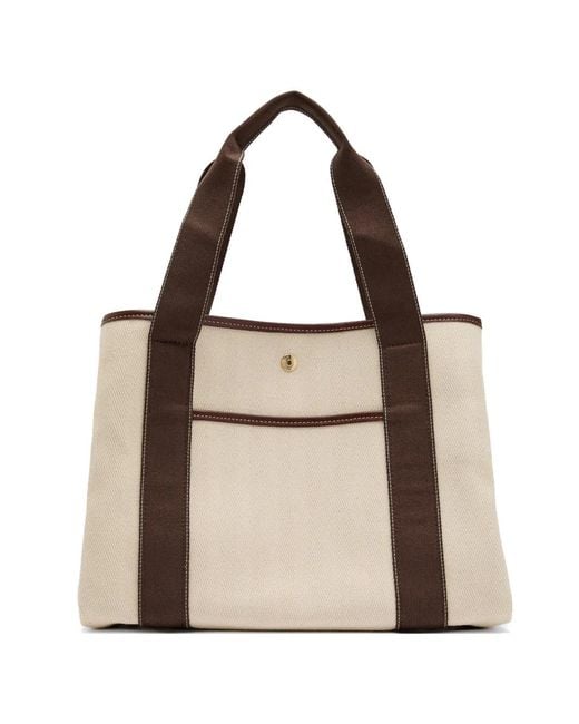 Rue de Verneuil Natural Medium Traversée Herringbone Tote Bag