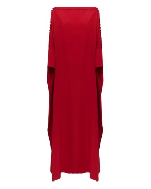 ‎Taller Marmo Red Pom-Pom Detail Maxi Dress