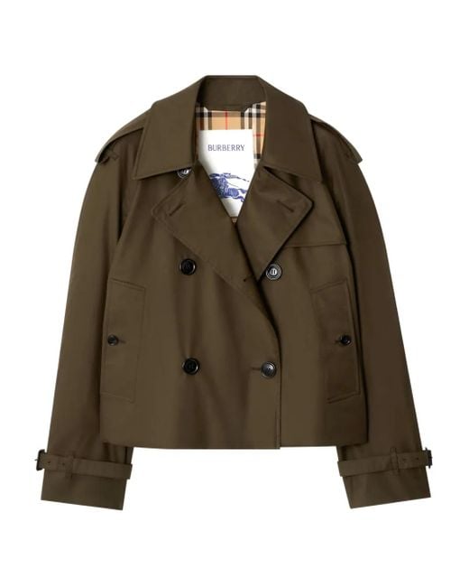 Burberry Brown Double-breasted cropped trench jacket