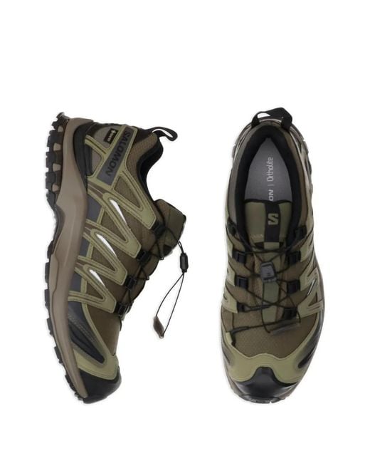 Salomon Brown Panelled Sneakers