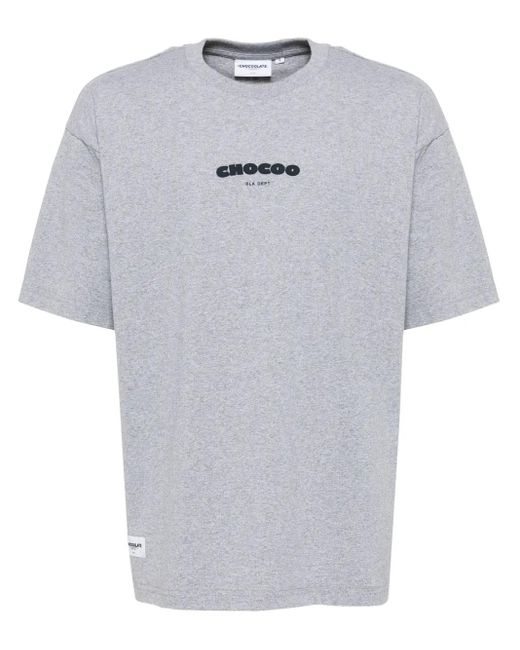 Chocoolate Gray Logo-Printed T-Shirt for men