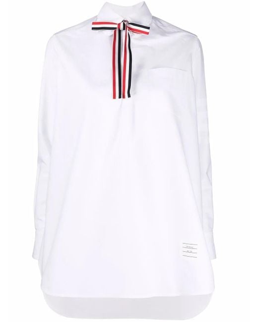 Thom Browne White Rwb Bow-Tie Blouson Shirt