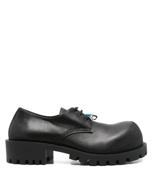Balenciaga Black Lace-Up Chunky Oxford Shoes for men