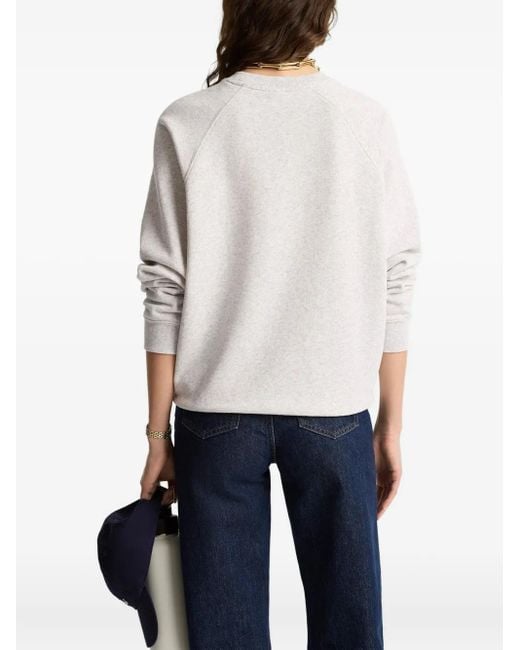 Felpa Girocollo A Maniche Lunghe di Sporty & Rich in White