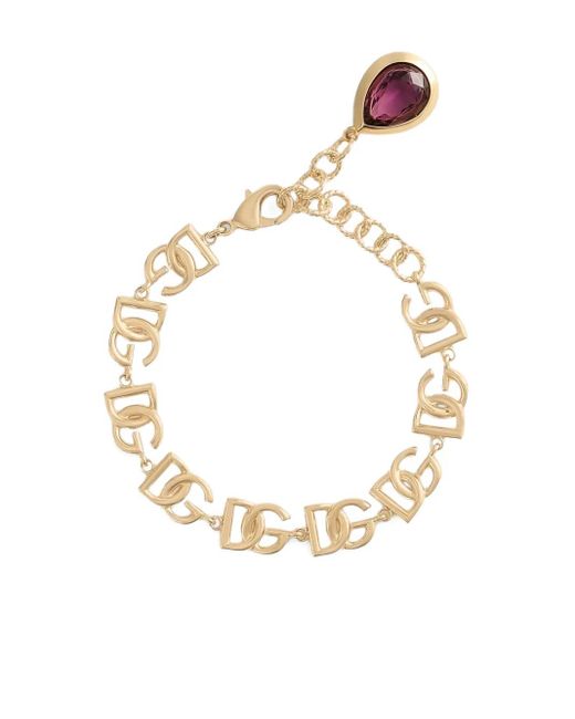 Bracelet À Plaque Logo Dolce & Gabbana en coloris Metallic