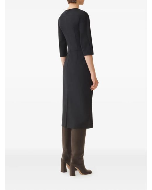 Fabiana Filippi Black Button-Embellished Midi Dress