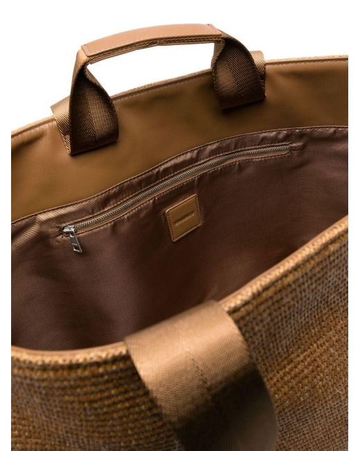 Sandro Brown Woven Straw Tote Bag for men