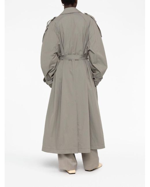 Low Classic Gray Cotton-blend Canvas Trench Coat