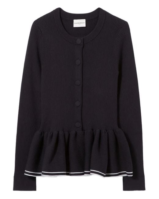 Claudie Pierlot Ribgebreid Peplum Vest in het Black