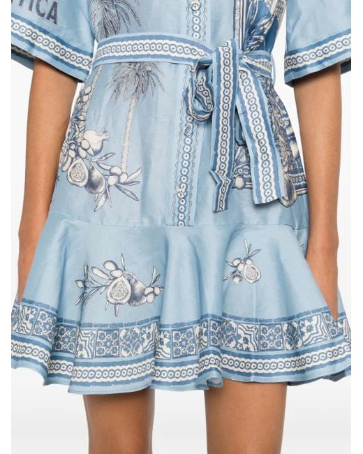 ALÉMAIS Villa Romantica ミニドレス Blue