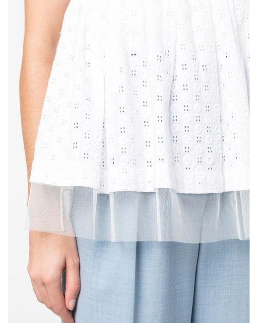 Viktor & Rolf White Flared Sleeveless Blouse