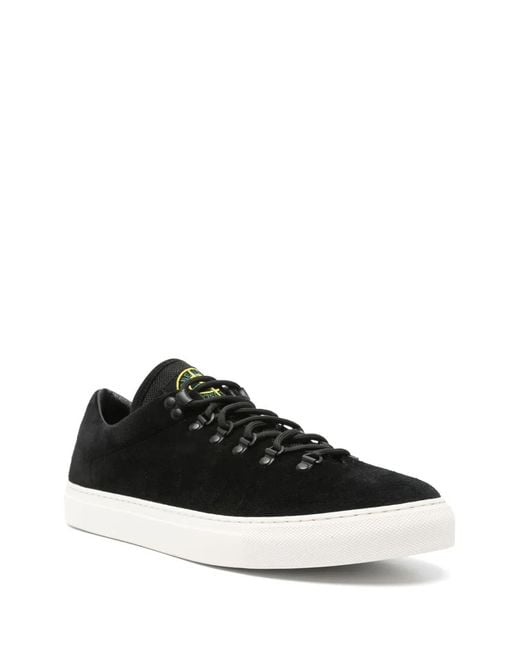 Stone Island Black Compass-Patch Sneakers for men