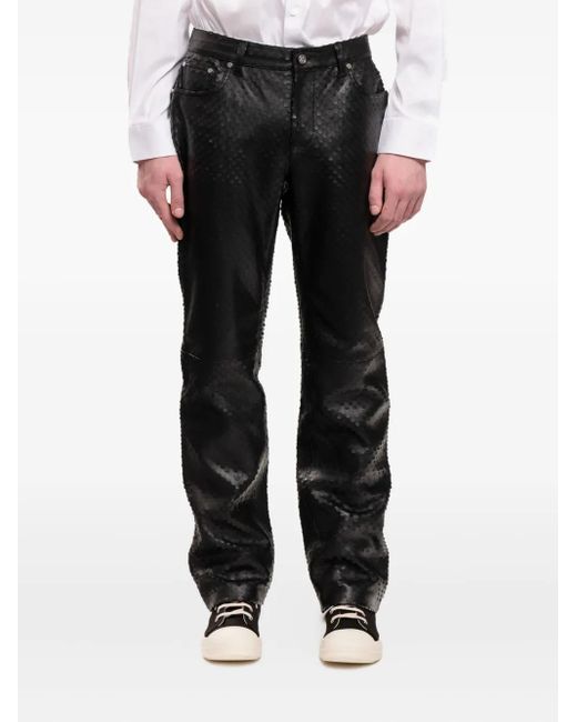 Helmut Lang Black Leather Worker Pants for men