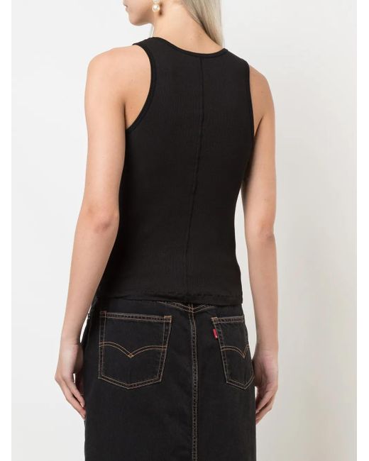 Wardrobe NYC Black Ribbed Slim-Fit Tank Top