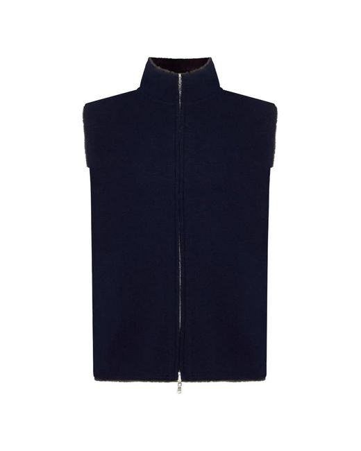 N.Peal Cashmere Blue Shaftesbury Cashmere Gilet for men
