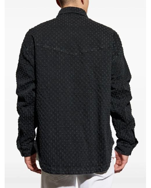 Versace Jeans Couture Black Denim Shirt Jacket for men