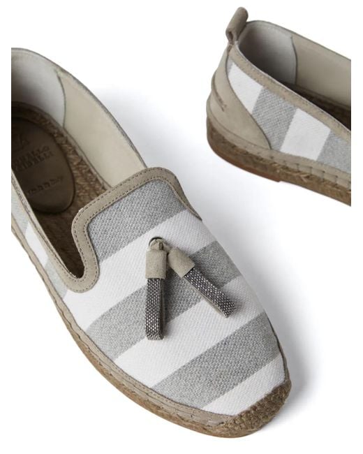 Brunello Cucinelli ストライプ エスパドリーユ Natural