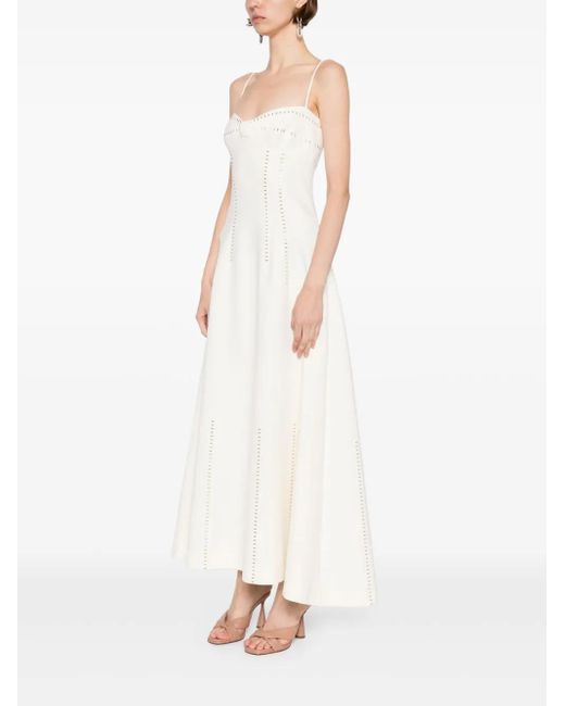 Elie Saab White Stud-Embellished Dress