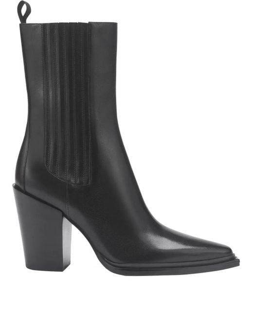 POTAMY Black Leather Chelsea Boots