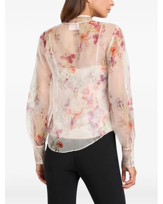 Cinq À Sept Pink Iris Bouquet Farouz Floral Bouquet Tie Shirt