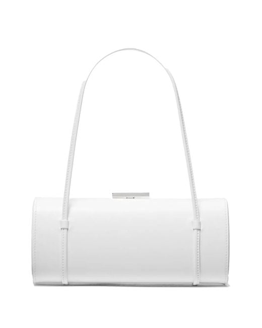 Michael Kors White Natalie Barrel Bag