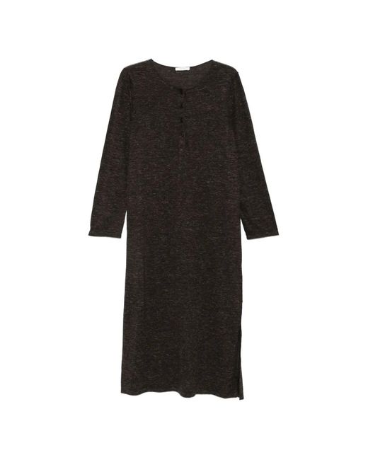 The Row Black Niam Long-Sleeve Midi Dress