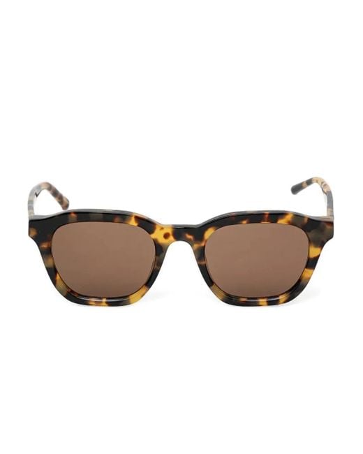 The Attico Brown Tortoiseshell Rectangle Sunglasses