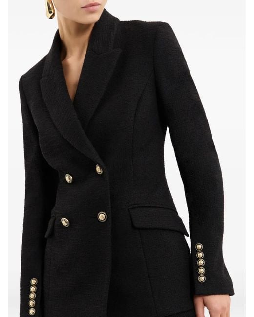 Rebecca Vallance Black Stargazing Double-Breasted Buttoned Blazer